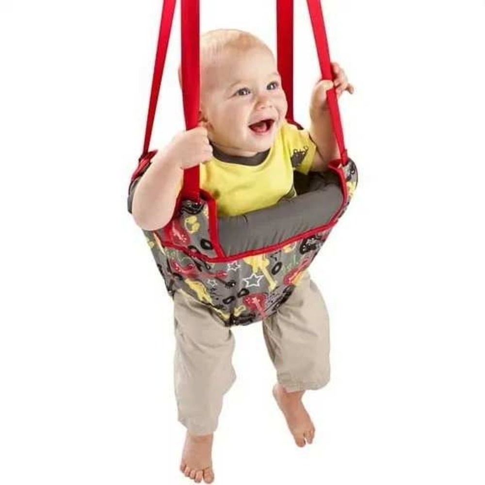 Evenflo ExerSaucer Doorway Jumper Rock Star Guitar Print Baby Infant Exerciser